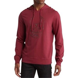 John Varvatos Stitched-Chain Skull Hoodie.